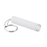 Flashlight with a glowing logo as a promotional item white colour third view