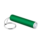 Flashlight with a glowing logo as a promotional item green colour third view