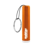 Flashlight with a glowing logo as a promotional item orange colour