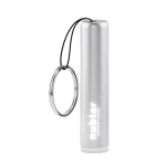 Flashlight with a glowing logo as a promotional item silver colour