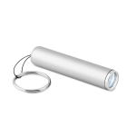 Flashlight with a glowing logo as a promotional item silver colour third view