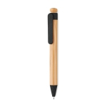 Eco-friendly ballpoint pen, bamboo & wheat straw mix, blue ink black colour second view