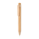 Eco-friendly ballpoint pen, bamboo & wheat straw mix, blue ink orange colour second view