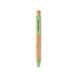 Eco-friendly ballpoint pen, bamboo & wheat straw mix, blue ink view with print area