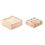 Tic-Tac-Toe game made of wood in a box for family promotions wood colour