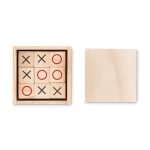 Tic-Tac-Toe game made of wood in a box for family promotions wood colour second view