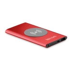 Aluminium wireless power charger, 4000 mAh red colour main view