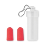 Earplugs for travel with carry case red colour