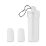 Earplugs for travel with carry case white colour