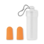 Earplugs for travel with carry case orange colour