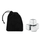 Set of metallic ice cubes in a bag black colour