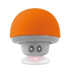 Bluetooth speaker in a mushroom shape with suction cup orange colour