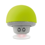 Bluetooth speaker in a mushroom shape with suction cup lime colour