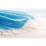 Round cotton beach towel, 180 g/m2 blue colour main ambient view