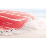 Round cotton beach towel, 180 g/m2 red colour main ambient view