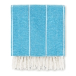 Round cotton beach towel, 180 g/m2 turquoise colour second view