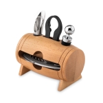 Original barrel-shaped wine set wood colour