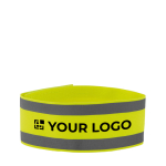 Reflective, sporty lycra wristband for promotional events black colour view with print area