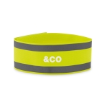 Reflective, sporty lycra wristband for promotional events neon yellow colour main view