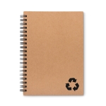 Sustainable A5 notebook with cardboard cover and lined paper black colour