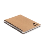 Sustainable A5 notebook with cardboard cover and lined paper black colour second view