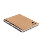 Sustainable A5 notebook with cardboard cover and lined paper blue colour second view