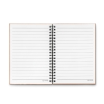 Sustainable A5 notebook with cardboard cover and lined paper green colour fourth view