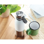 Drip-proof thermos bottle with elegant design, 600 ml white colour ambient view