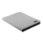 Polyester writing folder with notepad for meetings, A4 grey colour