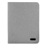 Polyester writing folder with notepad for meetings, A4 grey colour second view