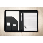 Polyester writing folder with notepad for meetings, A4 grey colour second ambient view