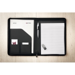 Polyester writing folder with notepad for meetings, A4 grey colour second ambient view 2