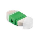 Eraser with sharpener fot office use green colour