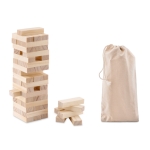 Wooden skill game of tower building for the whole family wood colour