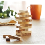 Wooden skill game of tower building for the whole family wood colour ambient view