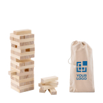 Wooden skill game of tower building for the whole family wood colour view with print area