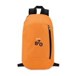 Backpack for hiking made of polyester orange colour main view