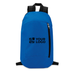 Backpack for hiking made of polyester view with print area