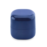 Ball-shaped lip balm in a box made of ABS, SPF 15 blue colour second view