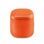 Ball-shaped lip balm in a box made of ABS, SPF 15 orange colour second view