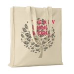 Tote bag with reinforced handles, 140 g/m2 beige colour main view