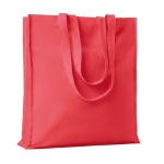 Eco cotton bag with reinforced long handles, 140 g/m2 red colour