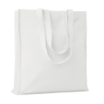 Eco cotton bag with reinforced long handles, 140 g/m2 white colour