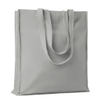 Eco cotton bag with reinforced long handles, 140 g/m2 grey colour