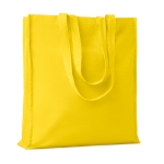 Eco cotton bag with reinforced long handles, 140 g/m2 yellow colour