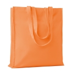 Eco cotton bag with reinforced long handles, 140 g/m2 orange colour