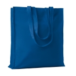 Eco cotton bag with reinforced long handles, 140 g/m2 royal blue colour