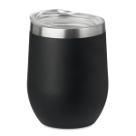 Double-walled thermal mug with transparent drink-lid, 350 ml black colour second view