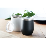 Double-walled thermal mug with transparent drink-lid, 350 ml black colour ambient view