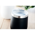 Double-walled thermal mug with transparent drink-lid, 350 ml black colour third ambient view